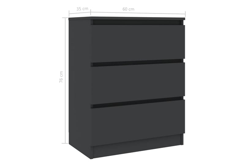 Skjenk grå 60x35x76 cm sponplate - Grå - Oppbevaring - Oppbevaringsmøbler - Sideboard & skjenk