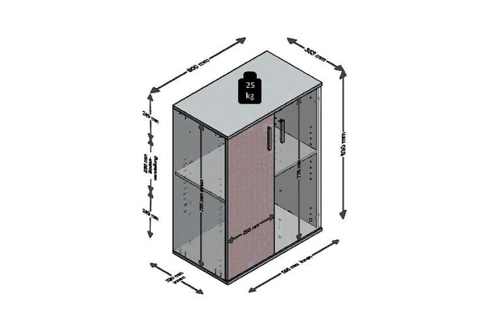 Skjenk Nelma 60 cm - Grå|Hvit - Oppbevaring - Oppbevaringsmøbler - Sideboard & skjenk