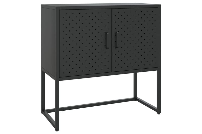 Skjenk svart 75x35x75 cm stål - Svart - Oppbevaring - Oppbevaringsmøbler - Sideboard & skjenk