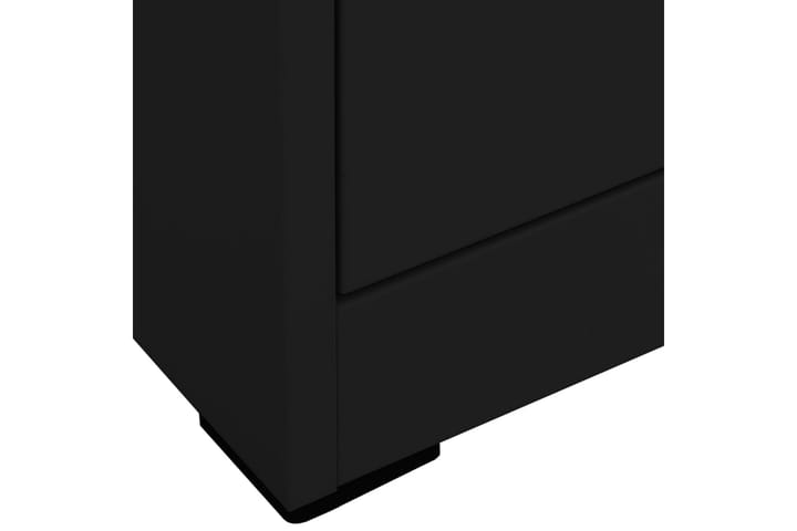 Arkivskap 90x46x164 cm stål svart - Svart - Oppbevaring - Skåp - Oppbevaringsskap - Kontorsskap - Dokumentskap