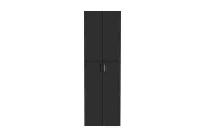 Kontorskap høyglans svart 60x32x190 cm sponplate - Svart - Oppbevaring - Skåp - Oppbevaringsskap - Kontorsskap - Dokumentskap