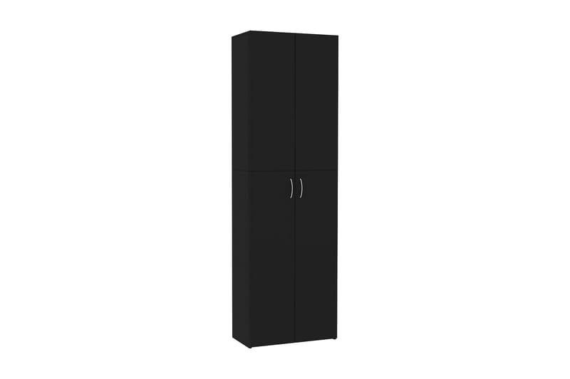 Kontorskap svart 60x32x190 cm sponplate - Svart - Oppbevaring - Skåp - Oppbevaringsskap