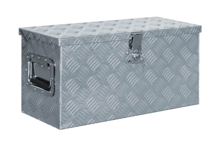Aluminiumsboks 61,5x26,5x30 cm sølv - Blå|Grå - Oppbevaring - Skåp - Oppbevaringsskap - Sikkerhetsskap - Deponeringsskap