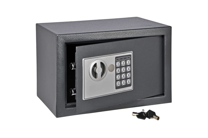 HI Safe med elektrisk lås mørkegrå 31x20x20 cm - Oppbevaring - Skåp - Oppbevaringsskap - Sikkerhetsskap - Kasseskap