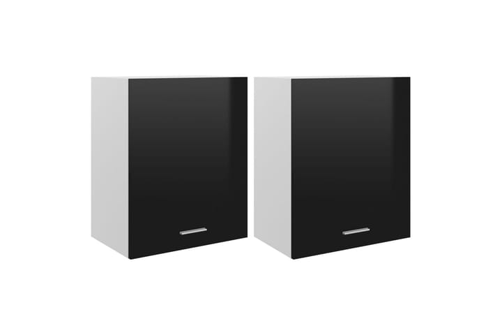 Kjøkkenskap 2 stk høyglans svart 50x31x60 cm sponplate - Svart - Oppbevaring - Skåp - Oppbevaringsskap