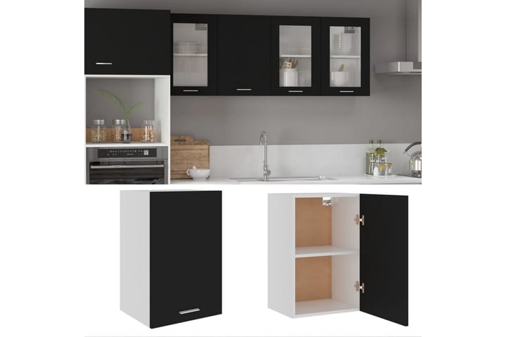 Kjøkkenskap svart 39,5x31x60 cm sponplate - Svart - Oppbevaring - Skåp - Oppbevaringsskap