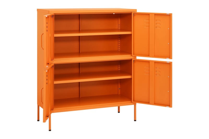 Oppbevaringsskap oransje 80x35x101,5 cm stål - Oransj - Oppbevaring - Skåp - Oppbevaringsskap - Klesskap & skifterom