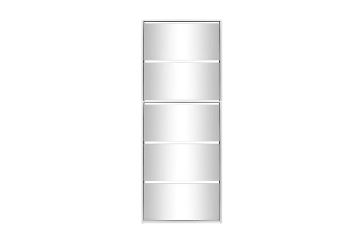 Skoskap 5 hyller speil hvit 63x17x169,5 cm - Hvit - Oppbevaring - Skåp - Oppbevaringsskap