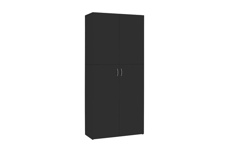 Skoskap høyglans svart 80x35,5x180 cm sponplate - Svart - Oppbevaring - Skåp - Oppbevaringsskap