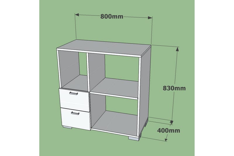 Kjøkkenskap Stoffa 80 cm - Hvit - Oppbevaring - Skap - Oppbevaringsskap