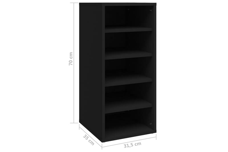 Skoskap svart 31,5x35x70 cm sponplate - Svart - Oppbevaring - Skooppbevaring - Skohylle & skostativ