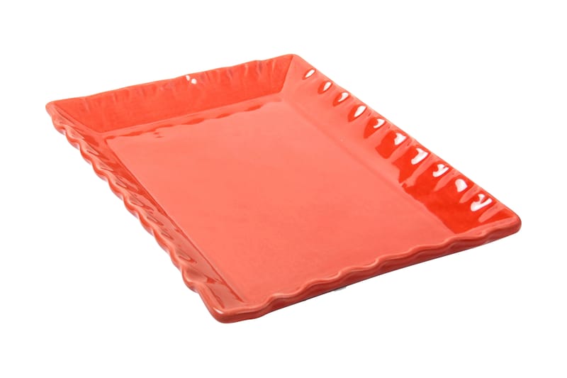 Gerbera Fat Rektangulært lite - Rød keramikk - Servering & borddekking - Brikker & tallerkener - Serveringsfat