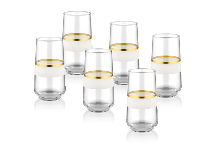 Vannglass - Hvit/Gull - Servering & borddekking - Glass - Highballglass & Longdrinkglass