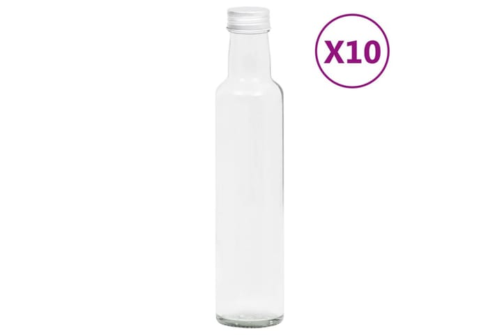 Små glassflasker 260 ml med skrulokk 10 stk - Gjennomsiktig - Servering & borddekking - Karaffler og mugger