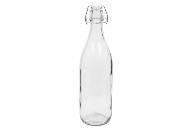 Glassflasker med klipslukking 24 stk 1 L - Gjennomsiktig - Servering & borddekking - Karaffler og mugger