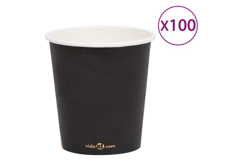 Kaffepapirkopper 200 ml 100 stk svart - Svart - Servering & borddekking - Mugger & kopper - Kaffekopp & kaffekrus