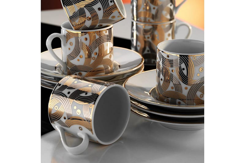 Adine kaffekoppsett 12 deler - Servering & borddekking - Porselen