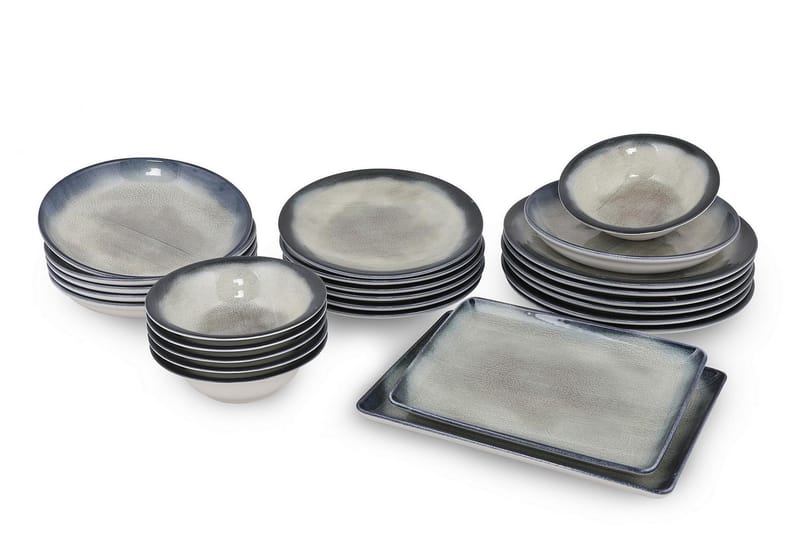 Tallerkensett Adine 26 Deler - Porselen/Mørkeblå - Servering & borddekking - Porselen