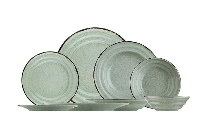 Tallerkensett Kütahya 24 Deler - Porselen/Grønn - Servering & borddekking - Porselen