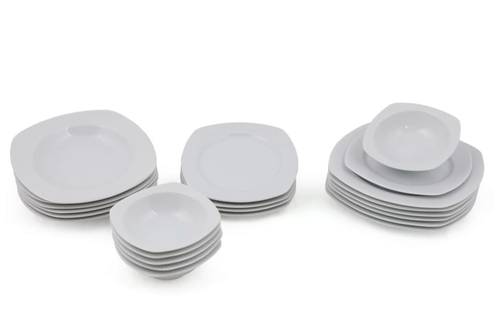 Middagsservise Kütahya 24 Deler Porselen - Hvit - Servering & borddekking - Porselen