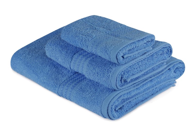 Håndkle Hobby Sett med 3 - Blå - Tekstiler & tepper - Baderomstekstiler - Håndklær