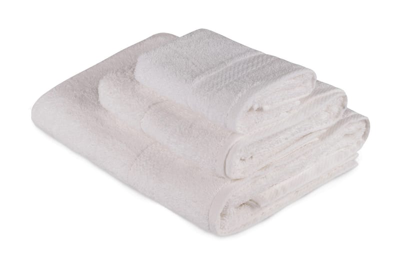Håndkle Hobby Sett med 3 - Hvit - Tekstiler & tepper - Baderomstekstiler - Håndklær
