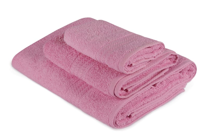 Håndkle Hobby Sett med 3 - Rosa - Tekstiler & tepper - Baderomstekstiler - Håndklær