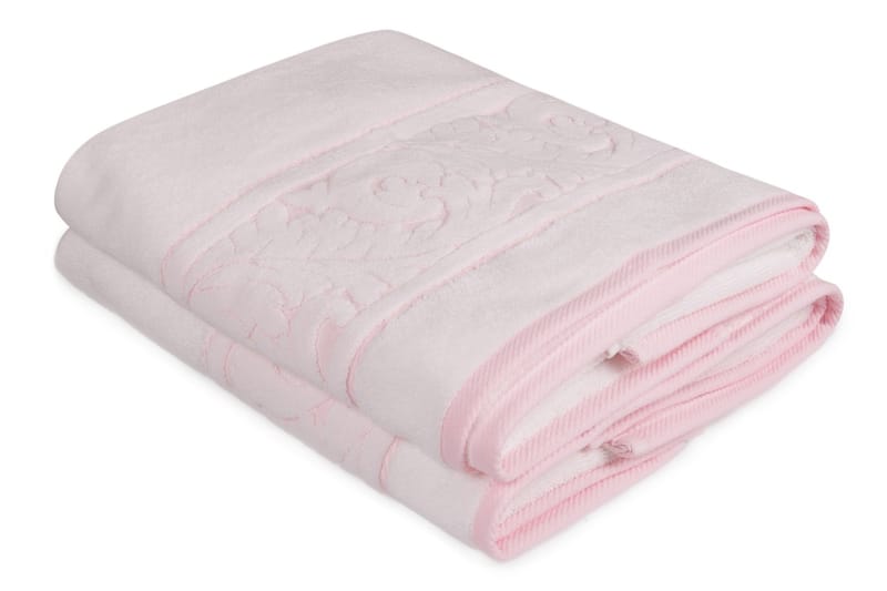 Badehåndkle Hobby 70x140 cm 2-pk - Hvit|Rosa - Tekstiler & tepper - Baderomstekstiler - Håndklær og badehåndkle - Stort badelaken