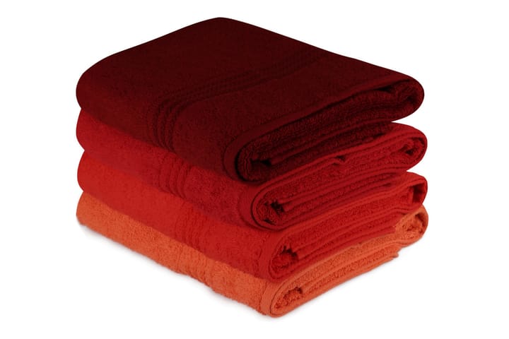 Badehåndkle Hobby 70x140 cm 2-pk - Oransje/Rød/Rosa - Tekstiler & tepper - Baderomstekstiler