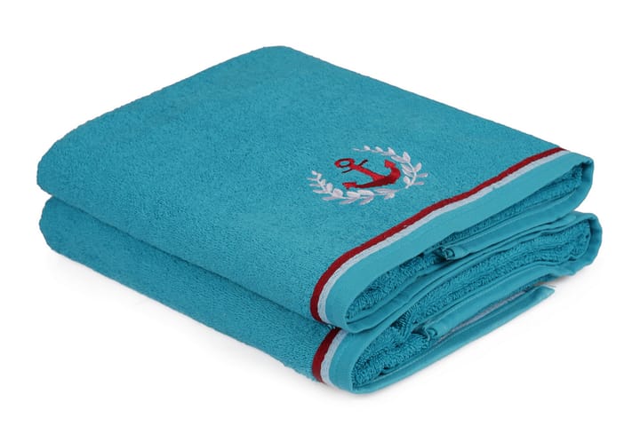 Badehåndkle Rhuddlan 2-pk - Turkis - Tekstiler & tepper - Baderomstekstiler
