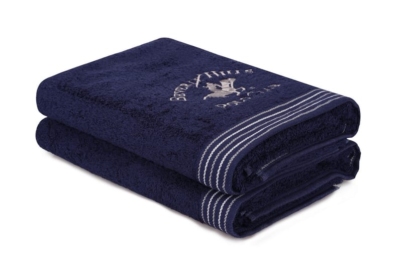 Badehåndkle Romilla 2-pk - Mørkeblå/Hvit - Tekstiler & tepper - Baderomstekstiler - Håndklær og badehåndkle