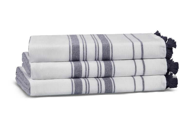Badehåndkle Skeens - Hvit/Mørkeblå - Tekstiler & tepper - Baderomstekstiler - Håndklær og badehåndkle - Stort badelaken
