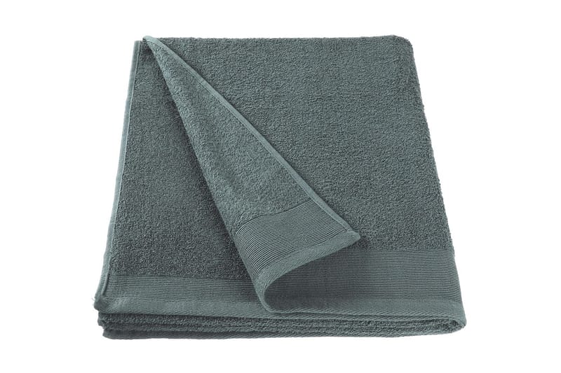 Badehåndklesett 2 stk bomull 450 g/m² 100x150 cm grønn - Tekstiler & tepper - Baderomstekstiler - Håndklær