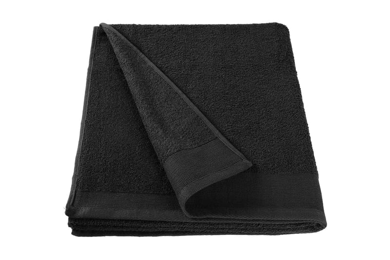 Håndklær 2 stk bomull 450 g/m² 50x100 cm svart - Tekstiler & tepper - Baderomstekstiler - Håndklær