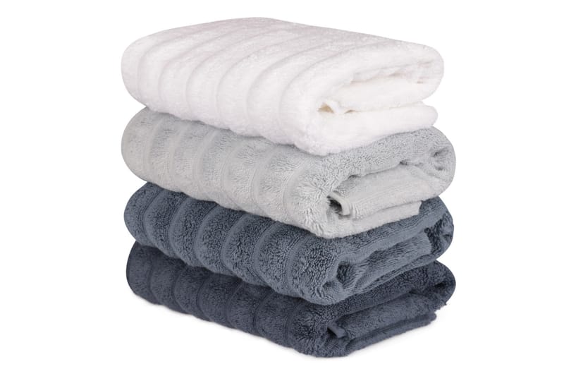 Håndkle Şaheser 50x90 cm 4-pk - Hvit/Blå - Tekstiler & tepper - Baderomstekstiler - Håndklær