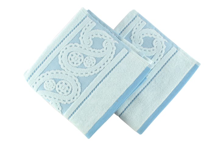 Håndkle Hobby 50x90 cm 2-pk - Blå|Lysblå - Tekstiler & tepper - Baderomstekstiler - Håndklær