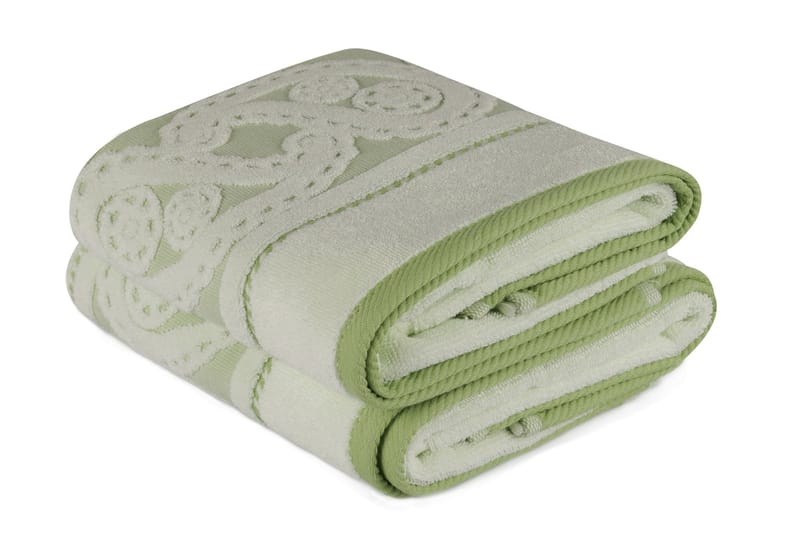 Håndkle Hobby 50x90 cm 2-pk - Grønn|Lysgrønn - Tekstiler & tepper - Baderomstekstiler - Håndklær