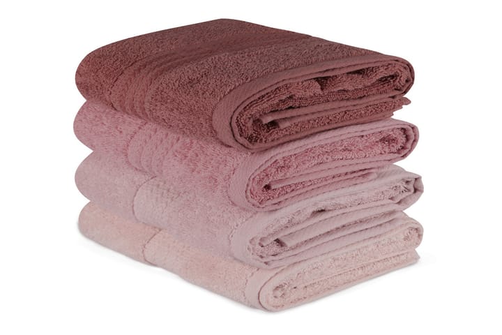Håndkle Hobby 50x90 cm 4-pk - Lysrosa|Krem - Tekstiler & tepper - Baderomstekstiler - Håndklær