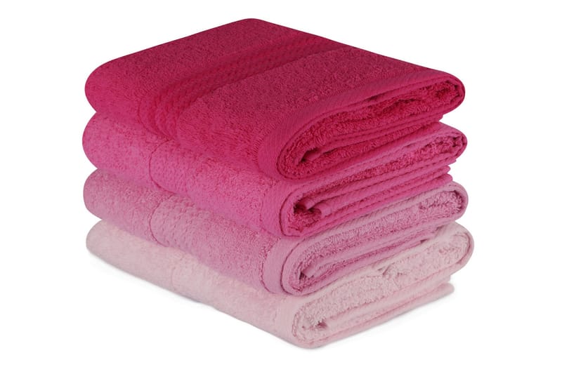 Håndkle Hobby 50x90 cm 4-pk - Rosa - Tekstiler & tepper - Baderomstekstiler - Håndklær