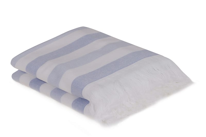 Håndkle Rhuddlan 2-pk - Blå/Hvit - Tekstiler & tepper - Baderomstekstiler - Håndklær