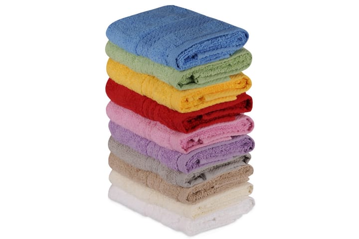 Håndklesett 10- pk - Flerfarget - Tekstiler & tepper - Baderomstekstiler - Håndklær og badehåndkle