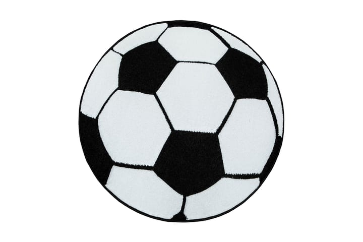 Barnematte Atlas 120 cm Rund Fotball - Svart/Hvit - Tekstiler & tepper - Barnetekstiler - Teppe barnerom