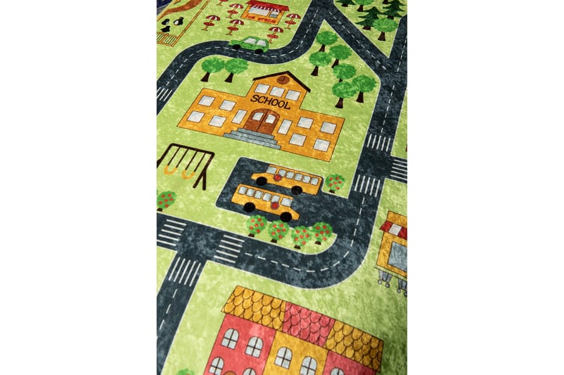 Barnematte Smalltown 140x190 cm - Grønn / Fløyel - Tekstiler & tepper - Barnetekstiler - Teppe barnerom