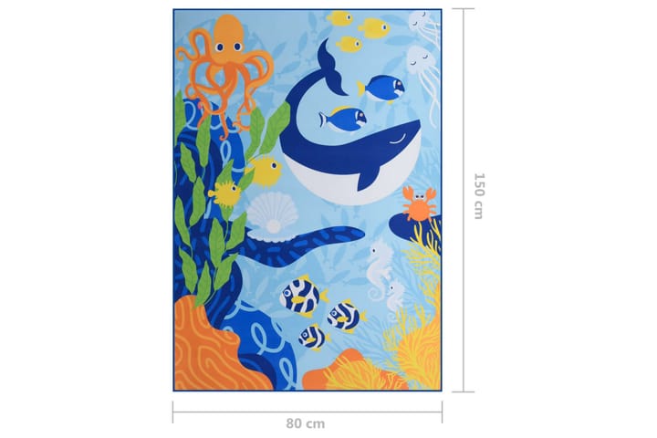 Teppe print flerfarget 80x150 cm stoff - Flerfarget - Tekstiler & tepper - Barnetekstiler - Teppe barnerom