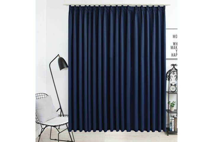 Lystett gardin med metallkroker blå 290x245 cm - Tekstiler & tepper - Gardiner - Mørkleggingsgardin