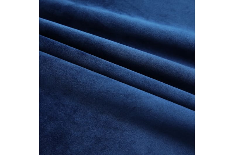 Lystett gardin med metallkroker fløyel mørkeblå 290x245 cm - Tekstiler & tepper - Gardiner - Mørkleggingsgardin