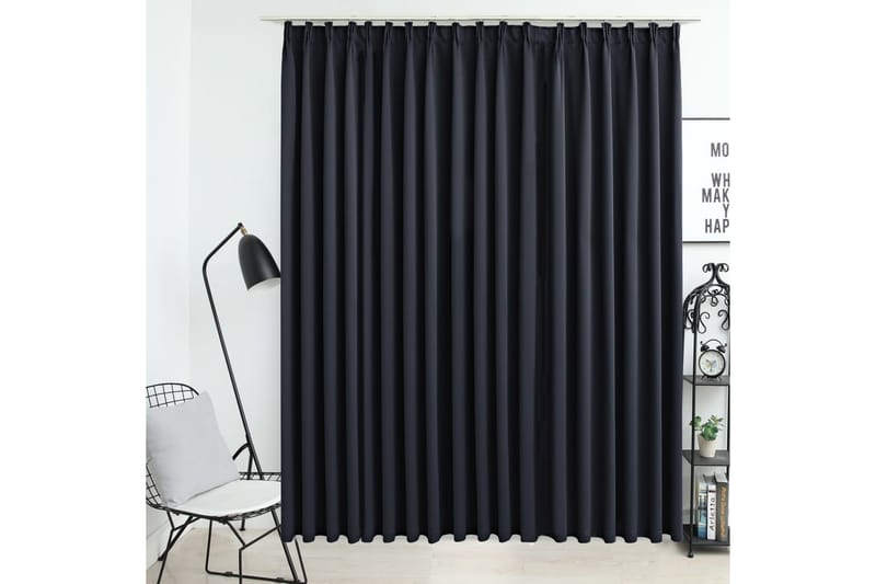 Lystett gardin med metallkroker svart 290x245 cm - Tekstiler & tepper - Gardiner - Mørkleggingsgardin