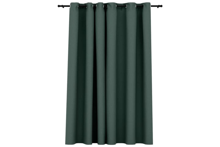 Lystette gardiner maljer og lin-design grønn 290x245 cm - grønn - Tekstiler & tepper - Gardiner - Mørkleggingsgardin