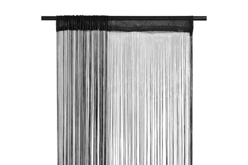 Trådgardiner 2 stk 100x250 cm svart - Svart - Tekstiler & tepper - Gardiner - Mørkleggingsgardin