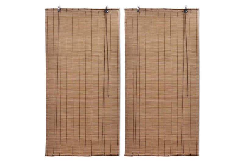 Rullegardiner 2 stk bambus 80x160 cm brun - Tekstiler & tepper - Gardiner - Rullgardin